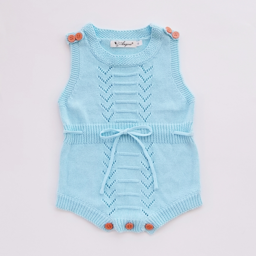 Angou Knit Romper playsuit blue Size 12 Months
